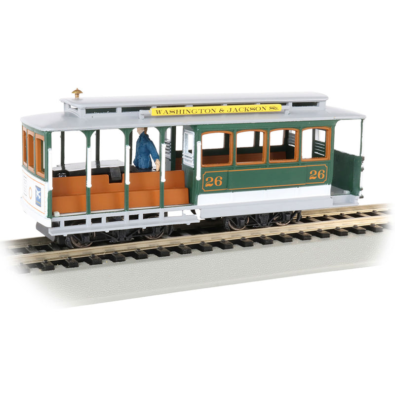 Bachmann Trains 60536 Cable Car and Grip Man Model Train Display, Green and Gray
