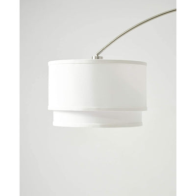 Brightech Mason Arc Floor Lamp w/Hanging Shade & LED Light Bulb, Nickel (2 Pack)
