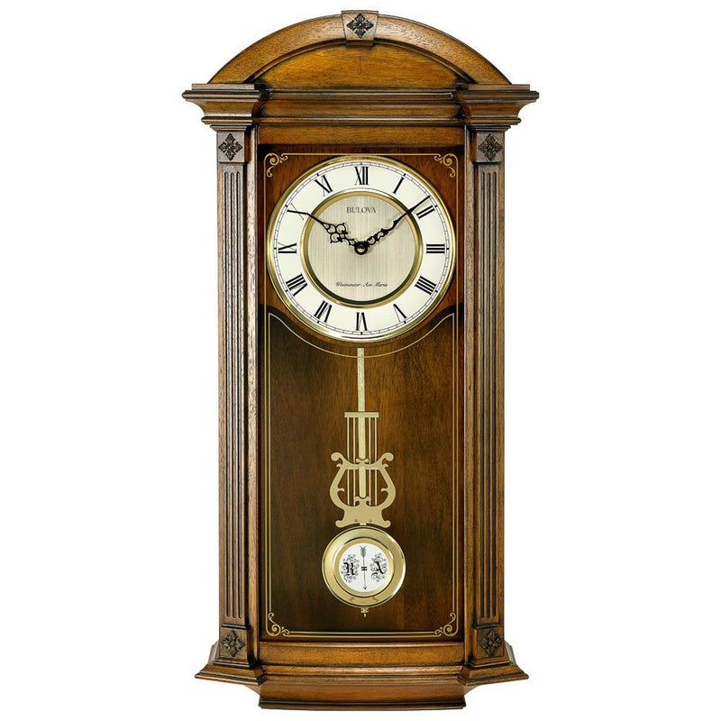 Bulova Clocks C4331 Hartwick 29 Inch Large Classic Walnut Pendulum Wall Clock