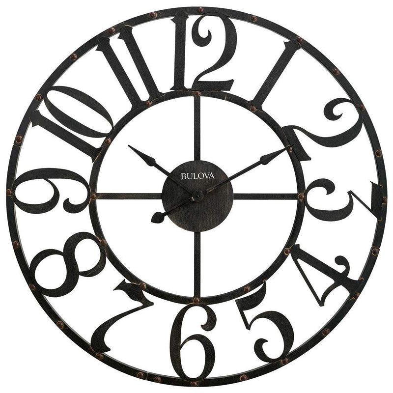 Bulova Clocks C4821 Gabriel 45 Inch Oversized Gallery Rustic Analog Wall Clock