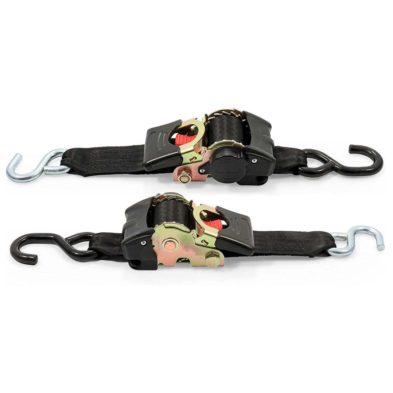 Camco Retractable Hauling & Transporting Sturdy Ratchet Tie Down Straps, 2-Inch