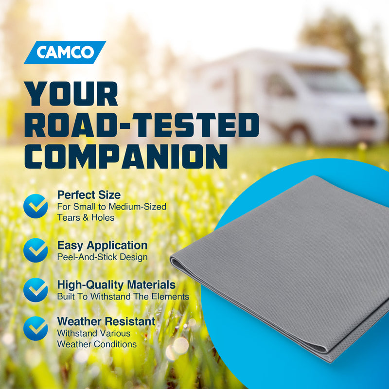 Camco ULTRAGuard 9-Inch x 6-Foot RV Cover Patch Kit for Front, Back, & Sides