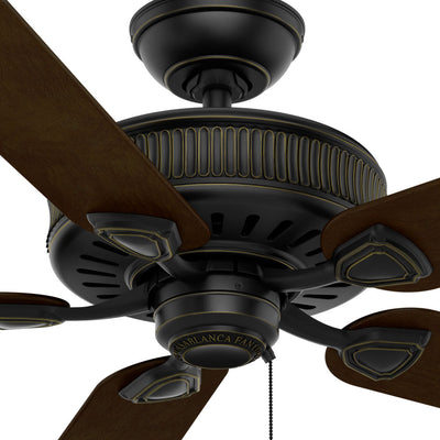Casablanca Ainsworth 54 Inch Indoor Ceiling Fan with Pull Chain, Basque Black