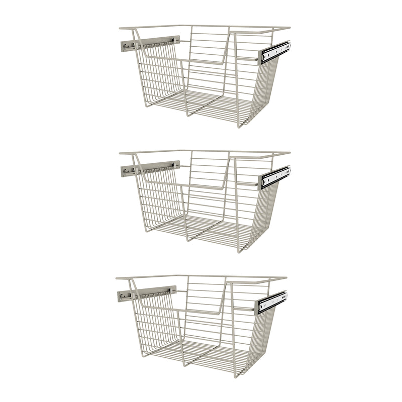 Rev-A-Shelf Sidelines CBSL-181410SN-3 18" Satin Nickel Closet Basket (3 Pack)