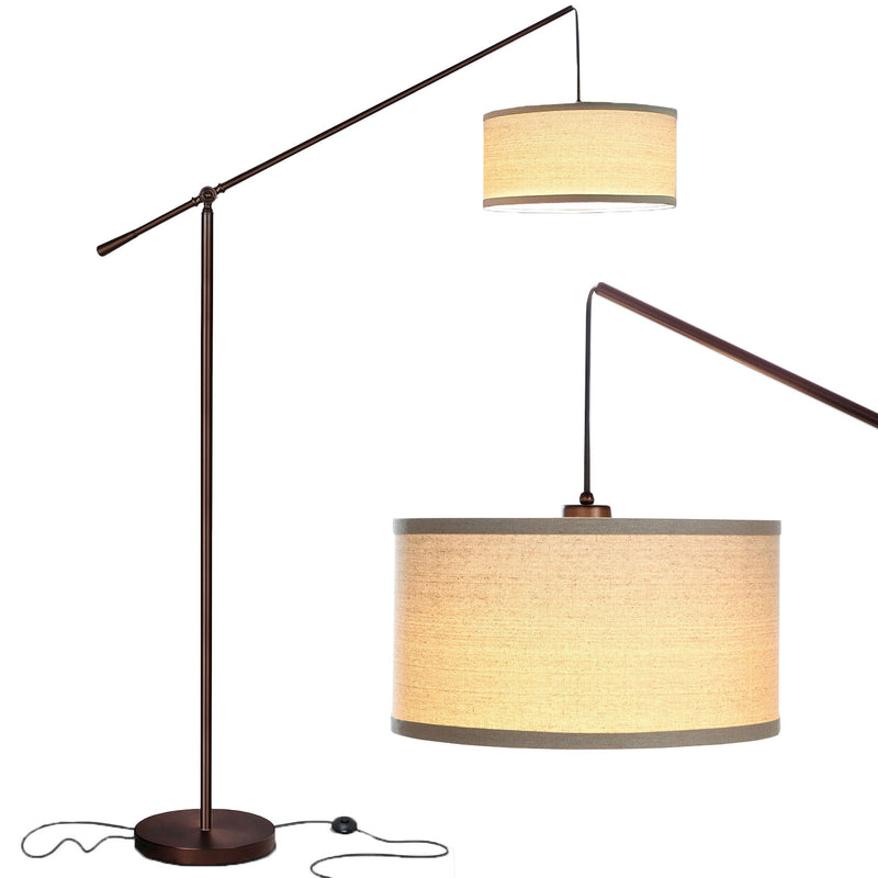 Brightech Hudson 2 Contemporary Hanging Arc Floor Lamp with LED Bulb, Bronze - VMInnovations