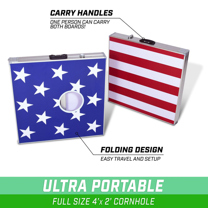 GoSports Cornhole PRO Regulation Size Bean Bag Outdoor Lawn Game, American Flag