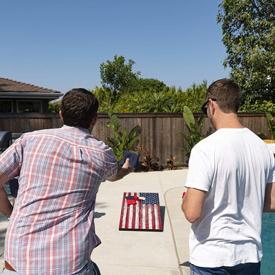 GoSports Classic Cornhole Regulation Size Outdoor Backyard Game, American Flag