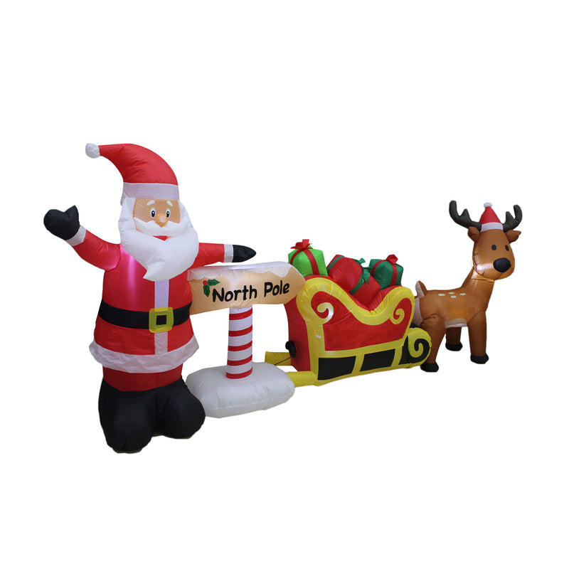 A Holiday Company 9 Foot Inflatable North Pole Santa Christmas Lawn Decoration