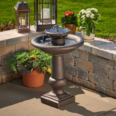 Smart Solar Chatsworth 2 Tier Solar On Demand Garden Water Fountain, Bronze