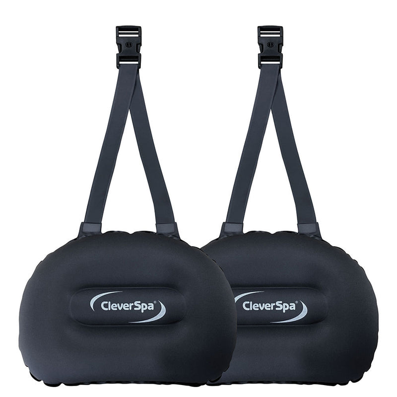 CleverSpa 8125 Hot Tub Spa Inflatable Headrest Accessory, Ash Black (2 Pack)