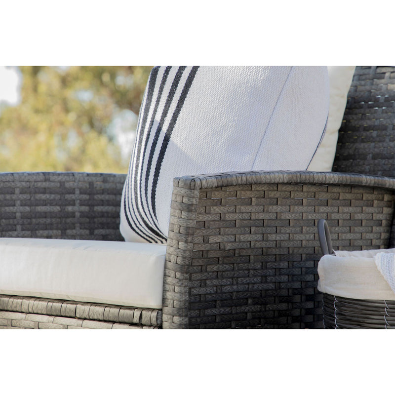 Coaster Home Furnishings Malibu 3 Piece Curved Wicker Outdoor Bistro Set, Gray