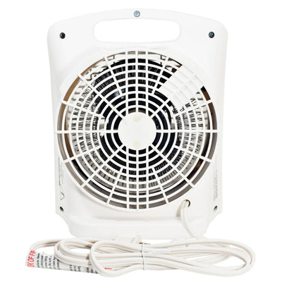 Comfort Zone Portable Electric Space Heater Fan Combination Unit, White (Used)