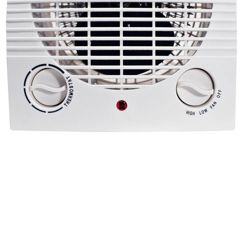 Comfort Zone Compact Portable Electric Space Heater Fan Combination Unit, White