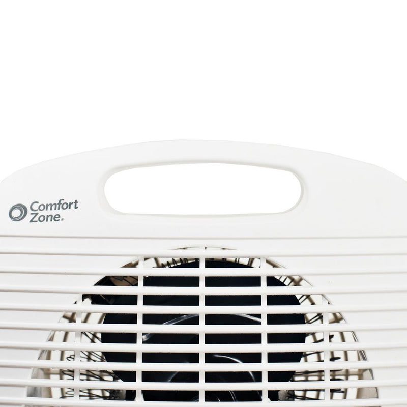 Comfort Zone Compact Portable Electric Space Heater Fan Combination Unit, White