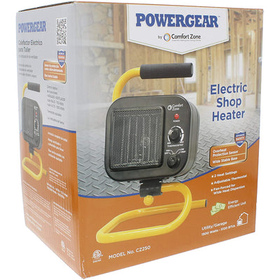 Comfort Zone PowerGear Portable Workshop Utility Electric Space Heater w/ Stand