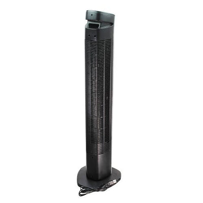 Comfort Zone 42" 4 Speed Slim Indoor Oscillating Tower Fan with Remote, Black