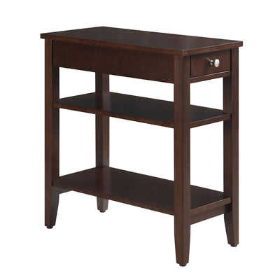 Convenience Concepts American Heritage 1 Drawer Wood Chairside Table, Espresso