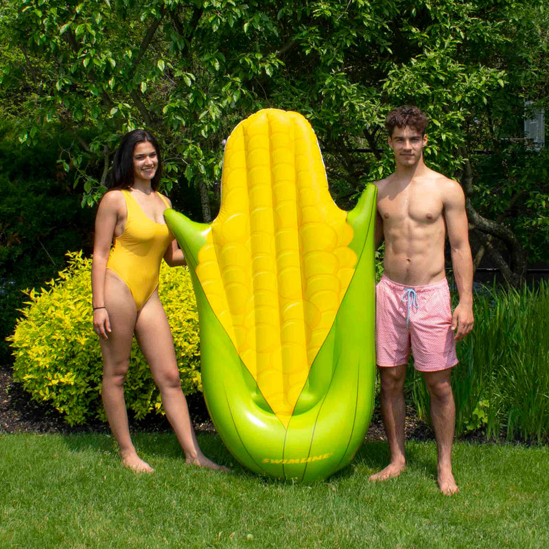 Swimline Giant Inflatable Corn on the Cob Ride On Swimming Pool Float (Open Box)