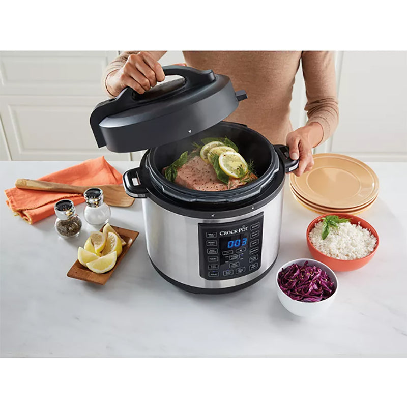Crock-Pot Multi Function 6 Qt Capacity Express Home Food Cooker, Stainless Steel