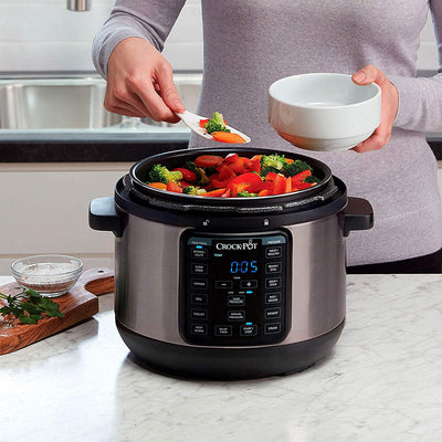 Crock-Pot Multi Function Mini 4 Quart Express Home Food Cooker, Stainless Steel