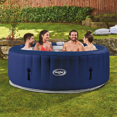 CleverSpa Tahoe 800 Liter 70 inch 4 Person Inflatable Round Hot Tub Spa, Blue