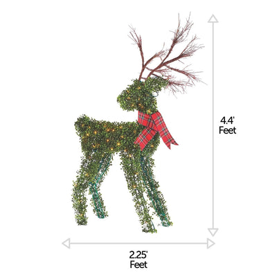 NOMA Pre Lit Garden Deer Christmas Holiday Lawn Decoration, Green (For Parts)