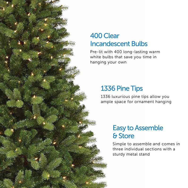 NOMA 7-Ft Durand Pine Warm White LED Pre-Lit Holiday Christmas Tree (Open Box)