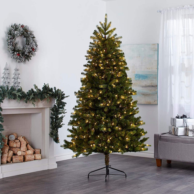 NOMA 7-Ft Durand Pine Warm White LED Pre-Lit Holiday Christmas Tree (Open Box)