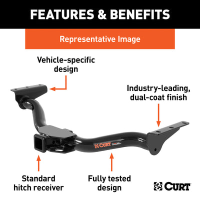 Curt 13591 2" Receiver Tow Hitch for Chevrolet Equinox, GMC Terrain, & Other SUV - VMInnovations