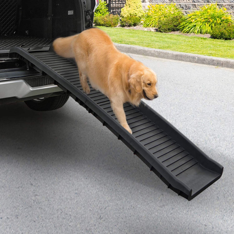Coziwow Portable Non Slip Folding Dog Ramp, 61 Inch, 160 to 200 Pounds, Black