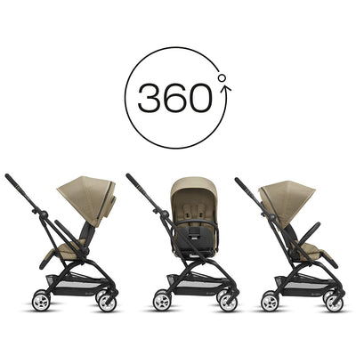 Cybex Gold Eezy S Twist 2 Folding Travel System Baby and Toddler Stroller, Beige