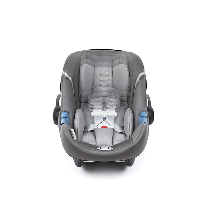 Cybex Aton M Newborn Infant Baby Car Seat with SafeLock Base, Lavastone Black