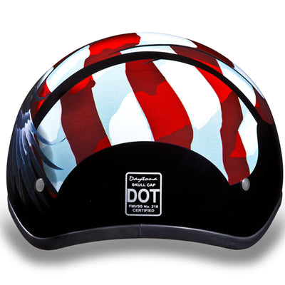 Daytona Helmets Motorcycle Half Helmet Skull Cap, Medium, Gloss Black, Freedom