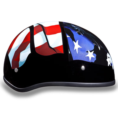 Daytona Helmets Motorcycle Half Helmet Skull Cap, Medium, Gloss Black, Freedom