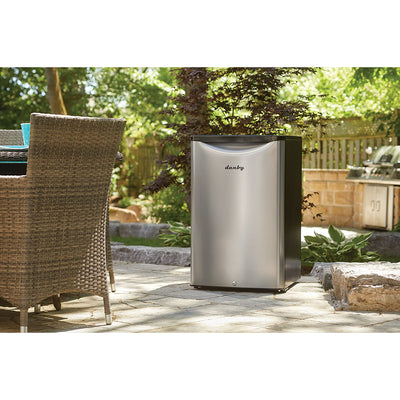 Danby 4.4 cu.ft. Small Indoor/Outdoor Compact Mini Refrigerator, Stainless Steel