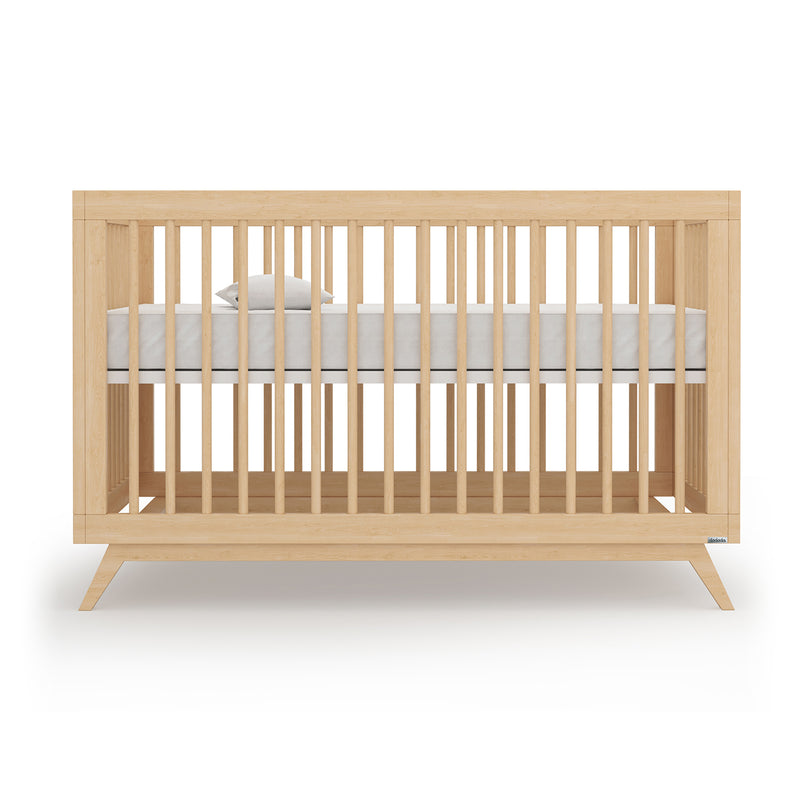 dadada Soho 3 in 1 Solid Beech Wood Convertible Crib to Toddler Bed, Natural