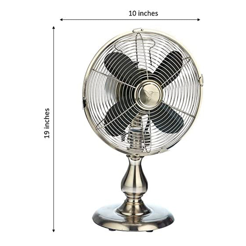 DecoBreeze DBF6123 Oscillating Stainless Steel 3 Speed Air Circulating Table Fan