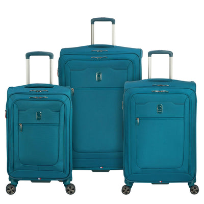 DELSEY Paris 3 Sized Reliable Hyperglide Softside Travel Bag Set Teal (Open Box)
