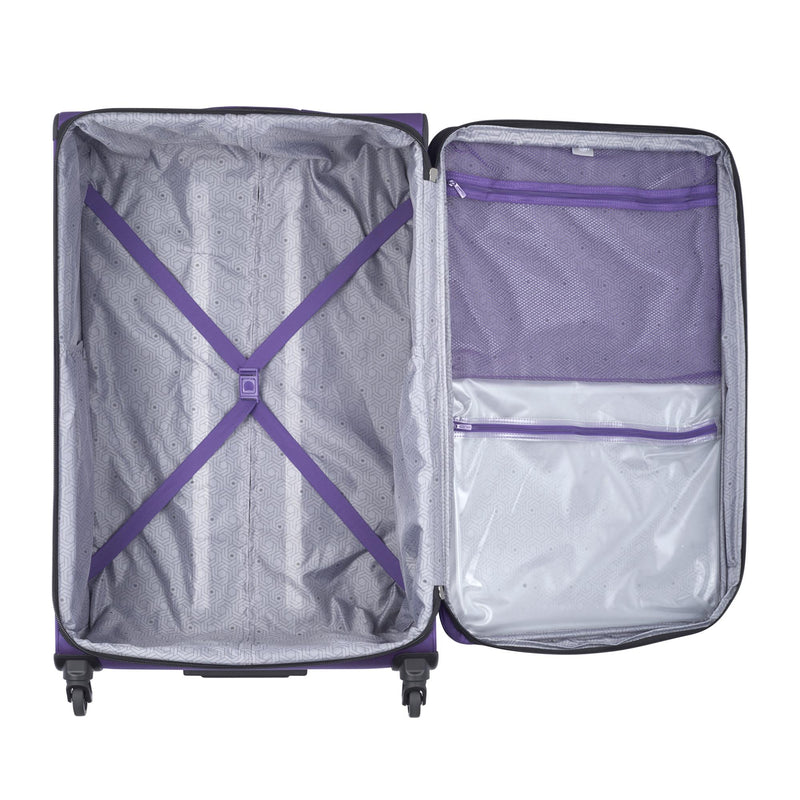 DELSEY Paris 29" Expandable Softside Spinner Large Travel Luggage Case, Purple