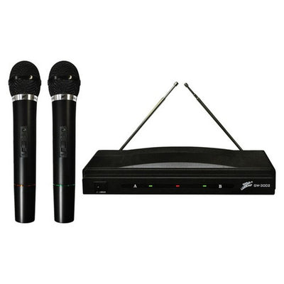 Audiopipe GW3002/DM306 Dual FM Wireless Microphone Transmitter, Black (2 Pack)
