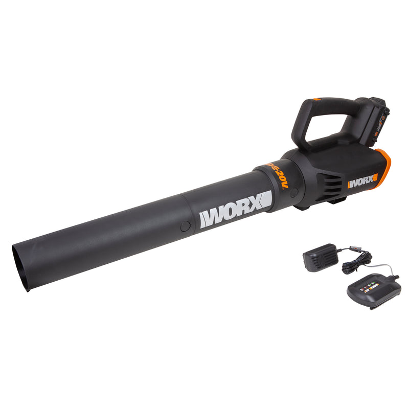 Worx WG547.1 20 Volt Power Share Cordless 2 Speed Leaf Blower with 2 Batteries