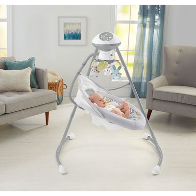 Fisher Price Sweet Snuggapuppy Dreams Baby Infant Cradle N Swing Chair, Gray