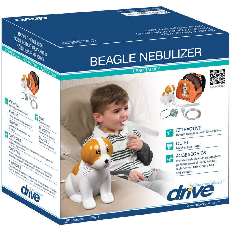 Drive Medical 18091-BE Home Kids Beagle Compressor Nebulizer Kit with Backpack