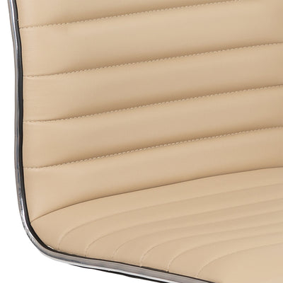 Flash Furniture Swivel Foam Molded Seat Dual Wheel Casters Chair, Glossy Tan