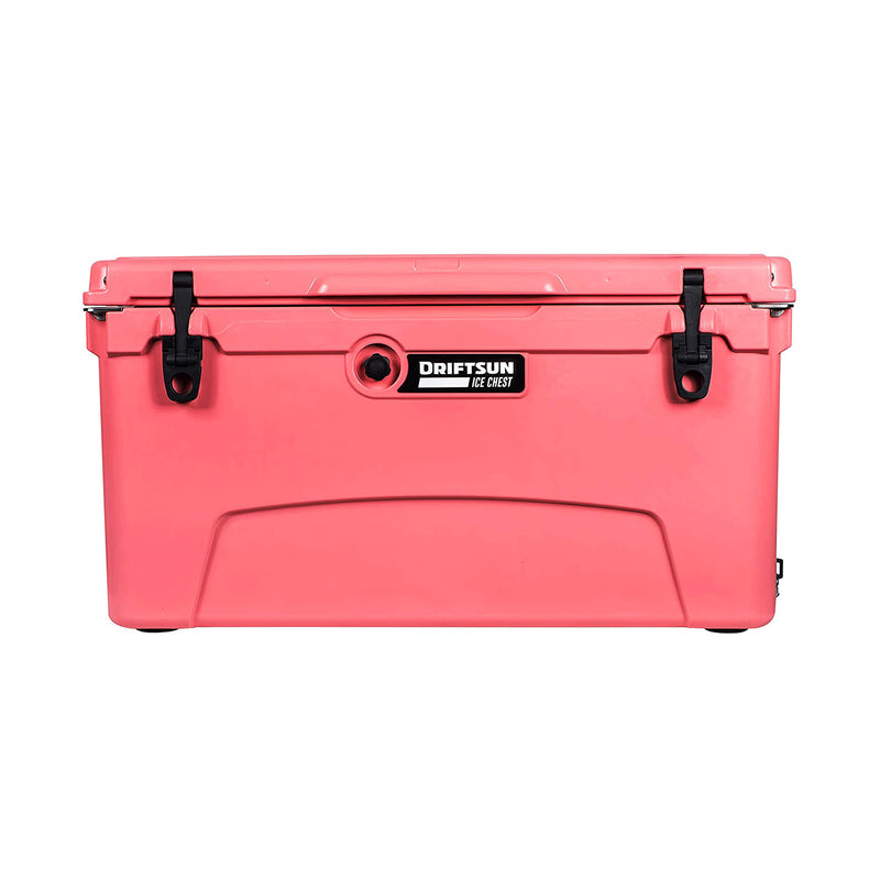 Driftsun Heavy Duty Portable 75 Quart Insulated Hardside Ice Chest Cooler, Coral