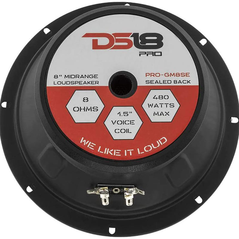 DS18 DS18-PRO-GM8SE Pro GM 8" 480W Sealed Mid Range Car Loudspeaker (4 Pack)
