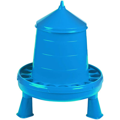 Little Giant 8.5 Pound Poultry Chicken Feeder Dispenser w/ Carrying Handle, Blue - VMInnovations