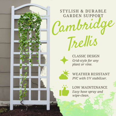 Dura-Trel Cambridge 28 x 75 Inch PVC Outdoor Garden Trellis, White (Open Box)