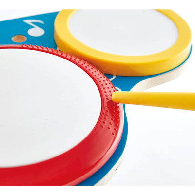 Hape Drum and Cymbal Instrument Play Set w/ 2 Drum Sticks for Kids Ages 3 and Up