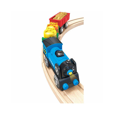 Hape Kids Battery Powered Rolling Stock Cargo Railway Train Engine Toy Kit Set